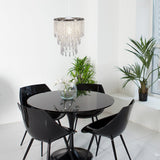 Deko Pendant Lamp "Kira", lustre moderne en métal et en plastique en clair / transparent, avec version E27 et une Øvon 22,5 cm