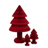 Sapin de Noël Pliable J-Line en papier rouge, vue de face