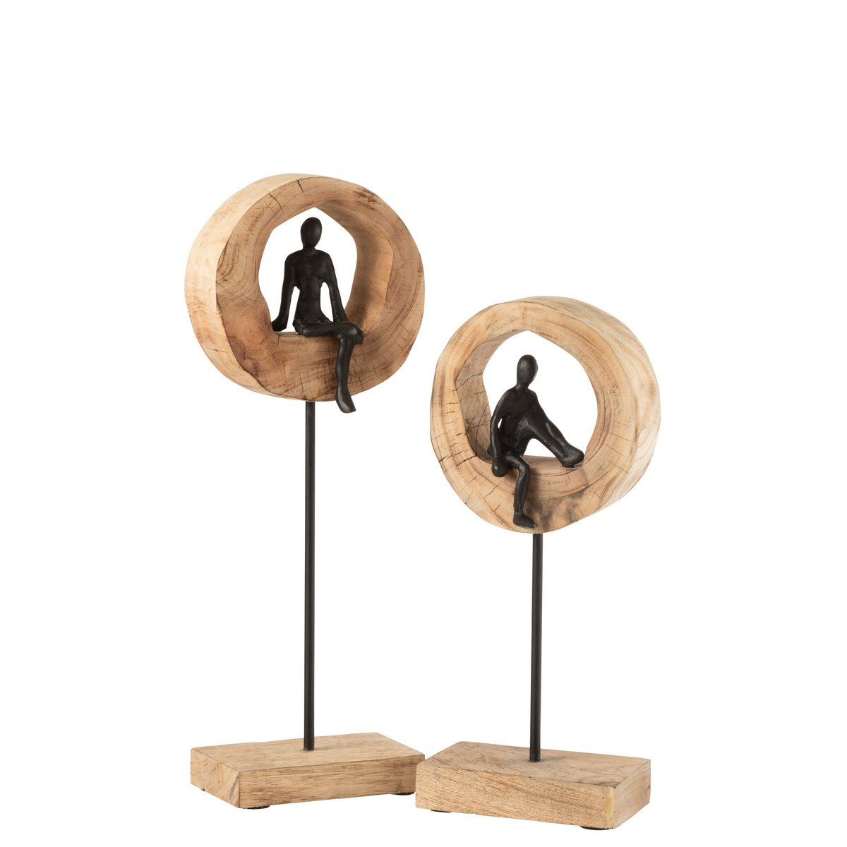 Figure Think Ring J-Line en bois et aluminium, vue de face