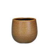 Pot Gabriel autour d'Oker D14 - pot de fleur en résine de couleur ocre