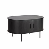 Vue de dessus de la table basse noire Moebilia