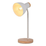 Lampe de bureau "Marie" en métal et en bois, E14, blanc, 36,5 cm de haut