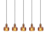 5 pendentif pendentif "Foro" Retro Pendant lampe en métal en noir et or avec des versions E27, 96 cm de long. Éclairage élégant pour le salon, la salle à manger ou la cuisine.