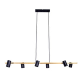 6 -Seater Pendant Light "Frida" en métal noir / or, lampe suspendue, Gu10, pendentif pour salle à manger, salon, couloir ou bureau, 115 cm de long