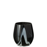 Vase J-Line en verre noir et blanc sur une table moderne, ambiance décorative.