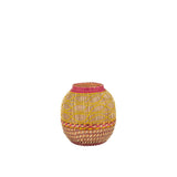 Vase J-Line Rits en rotin multicolore, vue latérale montrant les motifs.