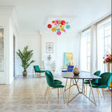 Plafond "explosion" colorée en métal et en verre, cadres G9, plafond pour salle à manger, salon, couloir ou bureau, Ø57 cm