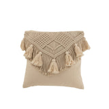 Coussin J-Line Cosy en coton beige, détail du tissu