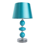 Lampe de table en céramique "Araga" 36 cm de haut, lampe de table en métal, en céramique, avec des lames de texte, turquoise, avec socket E14, éclairage pour salle à manger, salon, couloir ou bureau