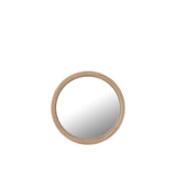 Miroir rond J-Line en rotin naturel, vue de face