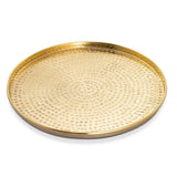 Plateau de service comprimé de décoration Ø 40 cm argent ronde ou plateau à chandelle en métal doré plateau décoratif