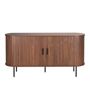 Buffet en noyer et noir avec portes coulissantes