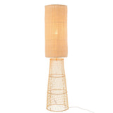 Lampe J-Line en lin et bambou naturel vue de face