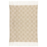 Plaid recyclé Isabel damier Nuage 130 x 160