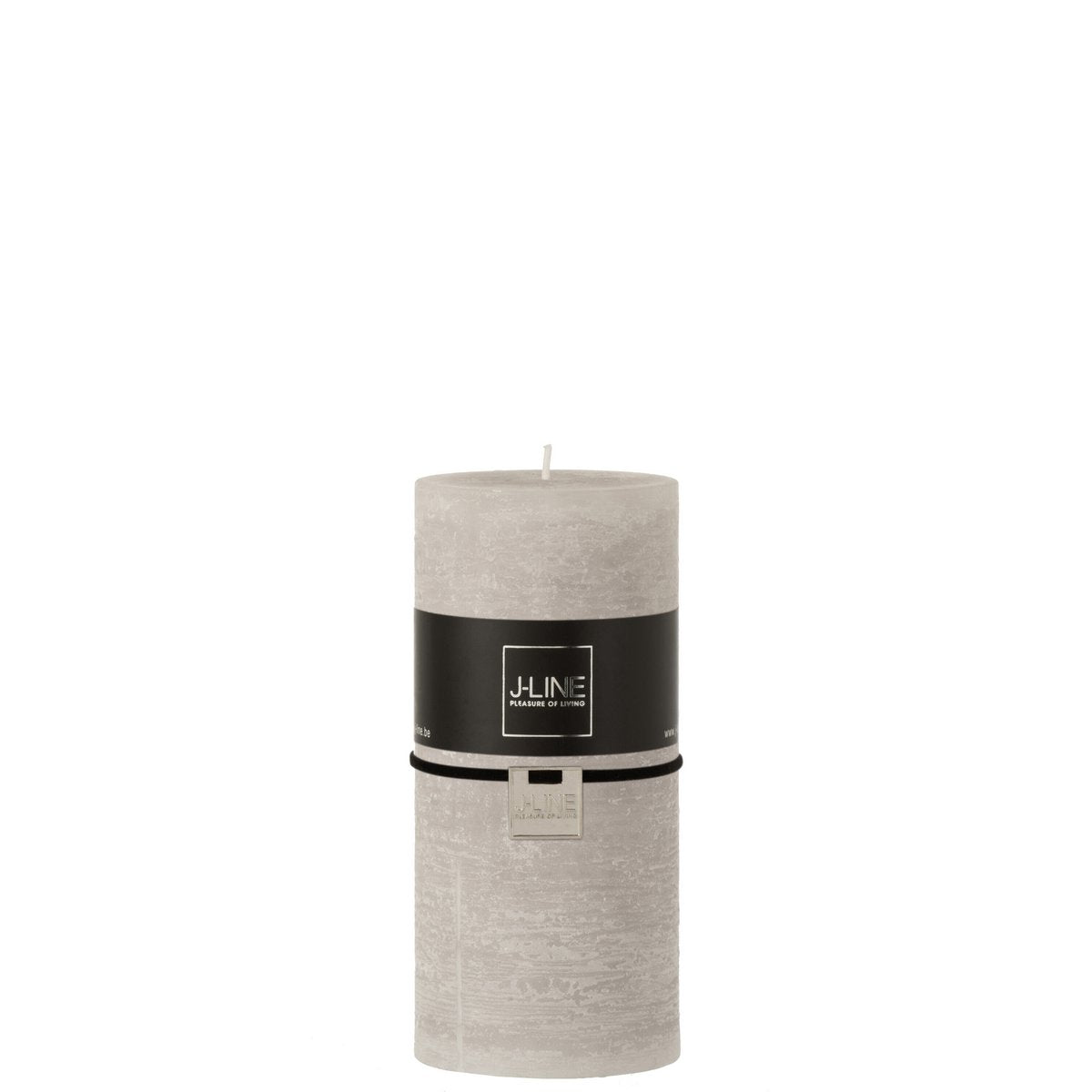 Bougie cylindrique J-Line en gris clair, élégante et raffinée, idéale pour la décoration intérieure.