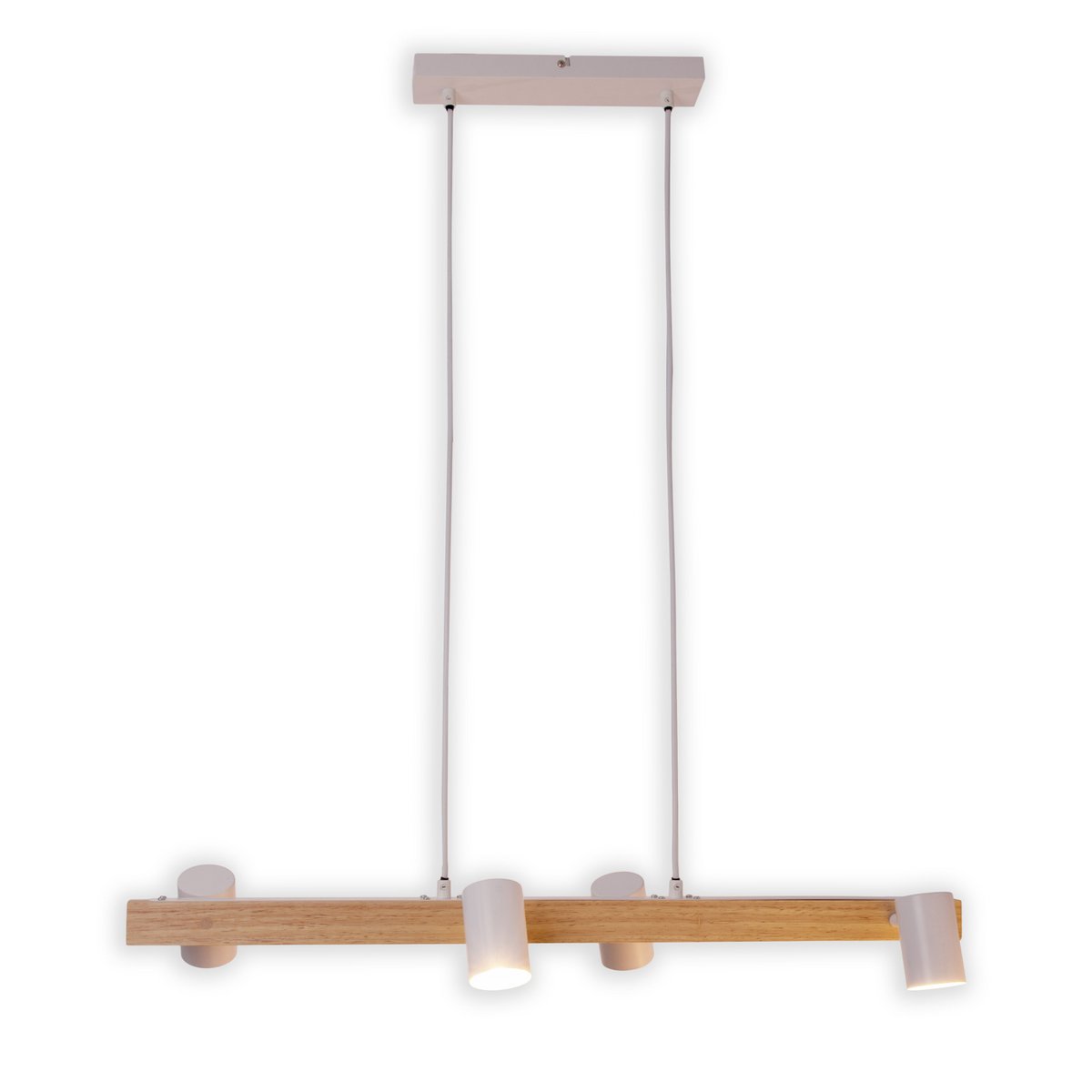 4 pendentif "Frida" blanc, lampe suspendue, métal, blanc, gu10, pendant lampe pour salle à manger, salon, couloir ou bureau, 80 cm de long