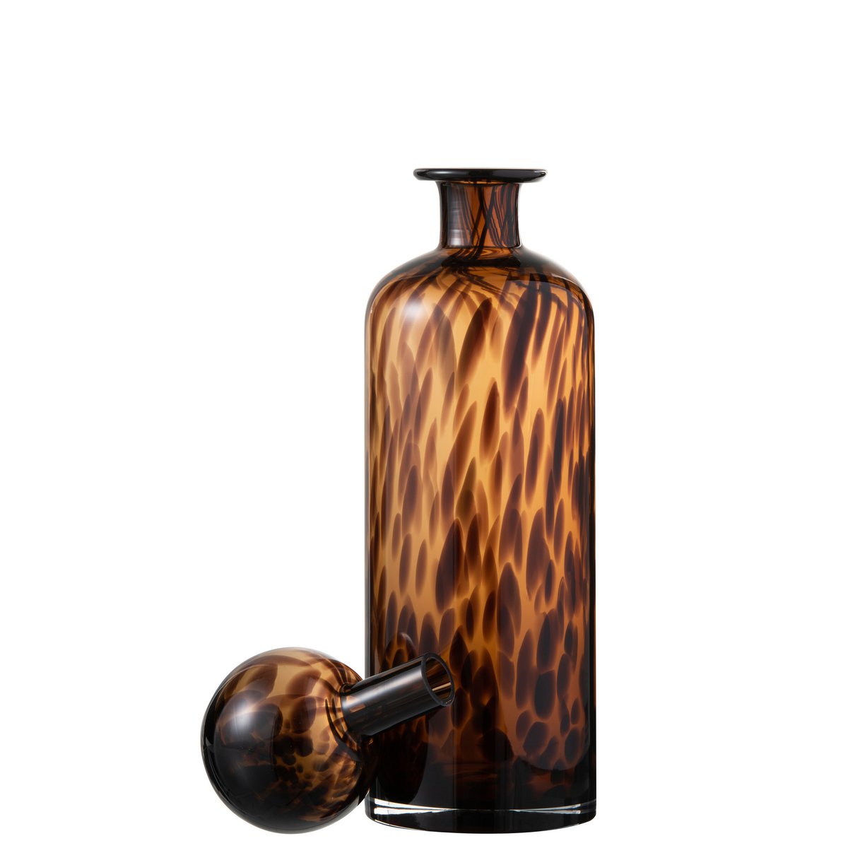 Bouteille décorative J-Line en verre marron, vue de face