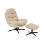 Fauteuil relax J-Line en métal et multiplex beige et noir, vue de face