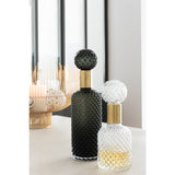 Bouteille décorative J-Line + bouchon relief - verre - transparent - 30 cm