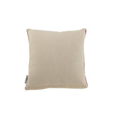 Coussin Square Anna J-Line en jute rouge et jaune, vue de face