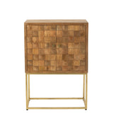 Buffet J-Line Nino en bois de manguier naturel et métal doré, vue de face