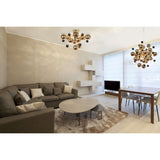 Plafond "explosion" or en métal et en verre, versions G9, plafond pour salle à manger, salon, couloir ou bureau, Ø57 cm