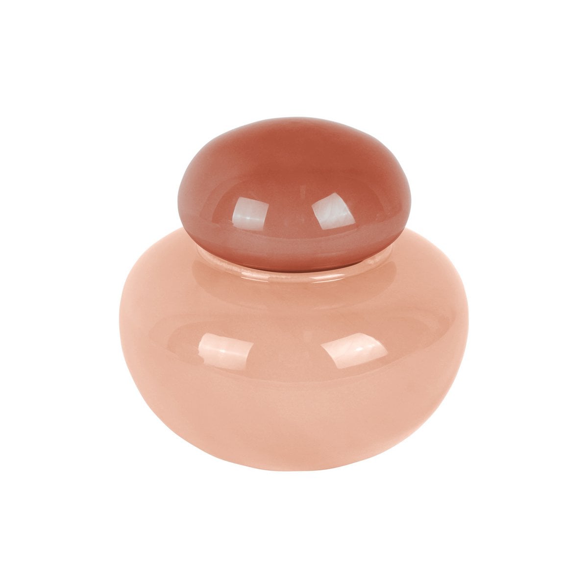 Vase Nuevo Dulce en verre rose avec capuchon élégant