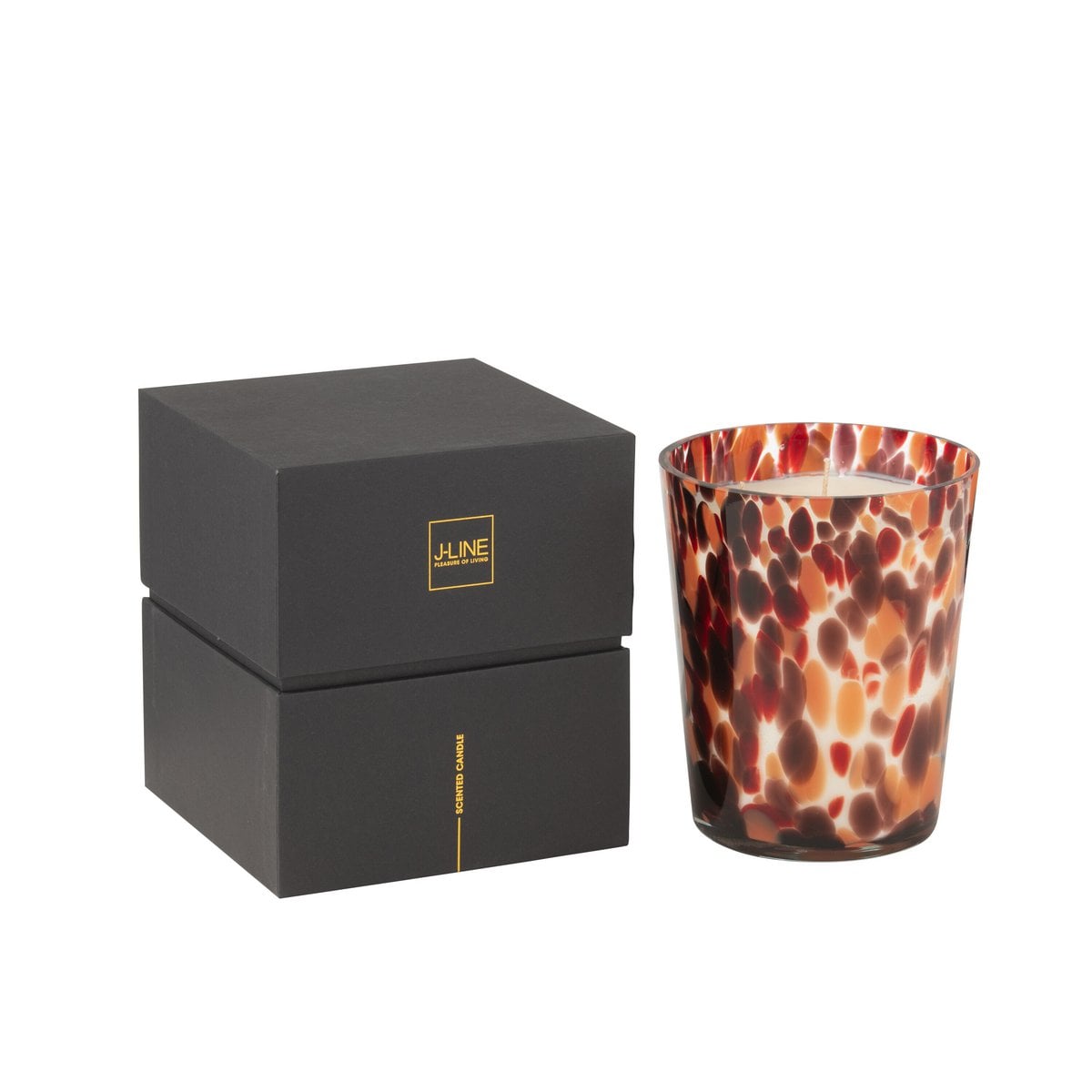 Bougie parfumée J-Line Noa - Bouleau Magnifique en verre rouge