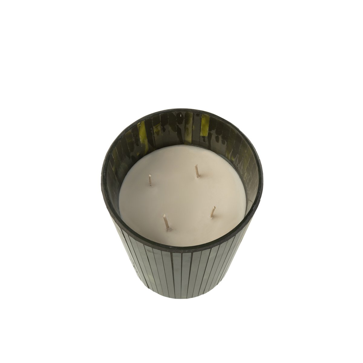 Bougie parfumée J-Line Noa - Herbal Serenity en verre vert