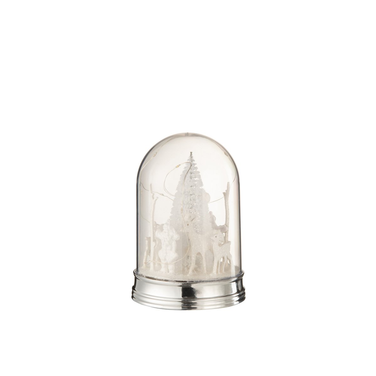 Cloche de Noël LED J-Line blanche, vue de face avec lumière allumée