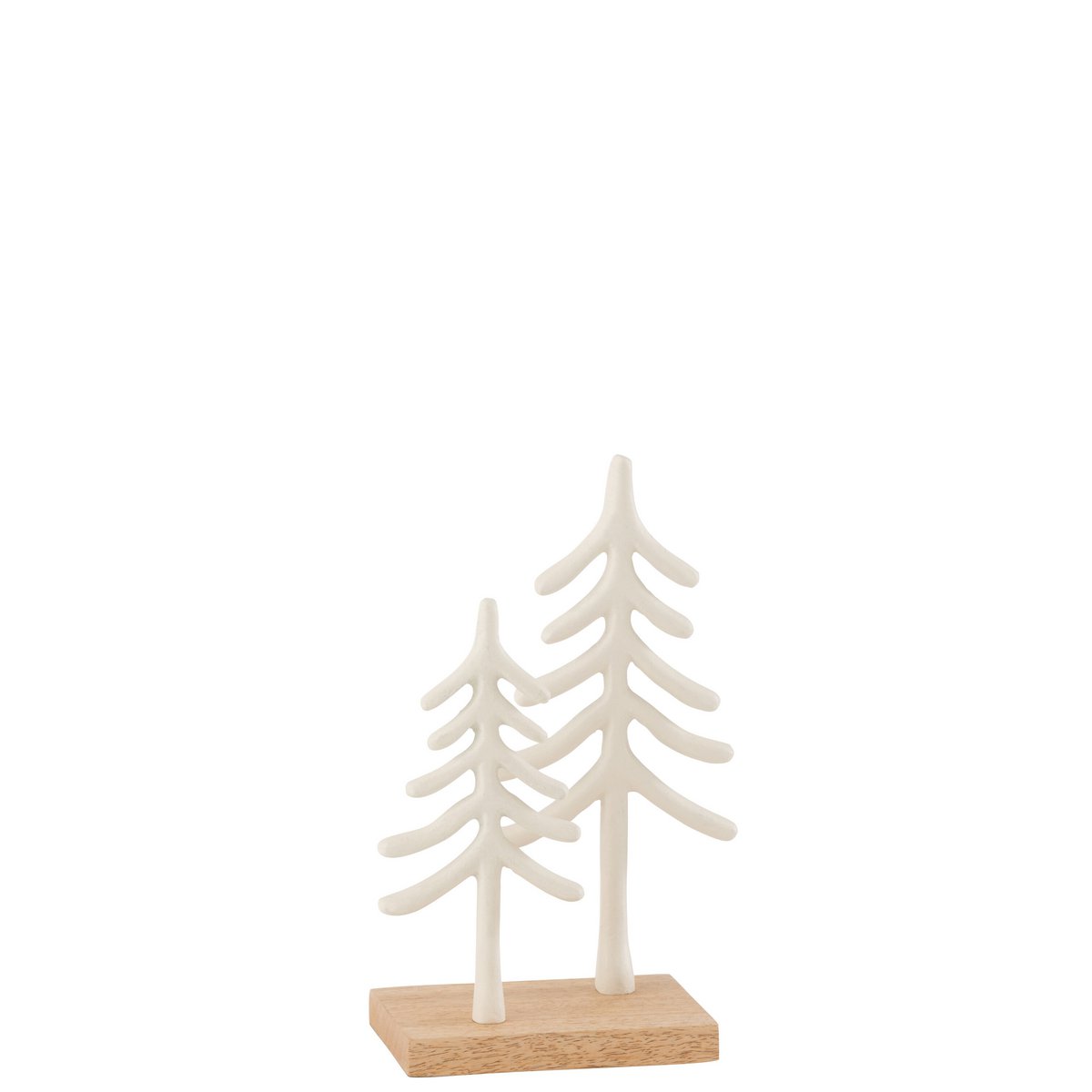 Serre-livres J-Line Arbres Goa en aluminium et bois blanc, élégant et moderne