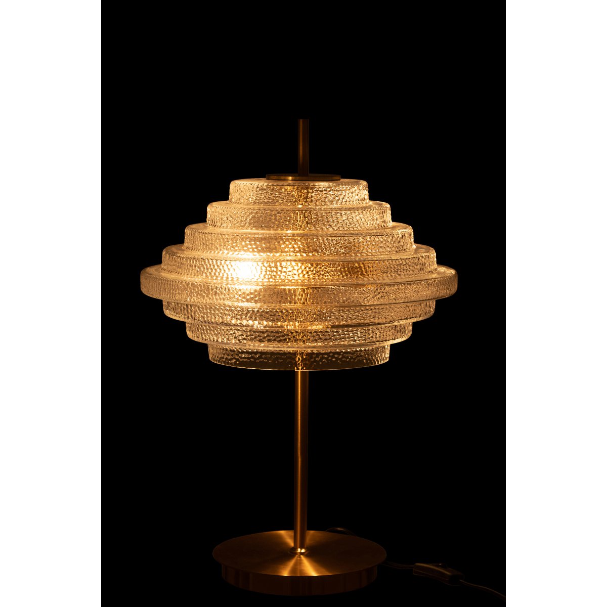 Détail du métal doré de la lampe J-Line, élégance moderne