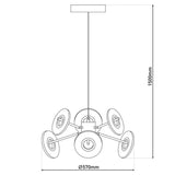 Suspension LED Discus en métal noir et plastique blanc