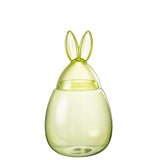 Pot de conservation J-Line Lapin en verre vert, vue de face