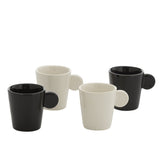 Coffret 4 sachets à café J-Line en céramique noir et blanc, vue d'ensemble.