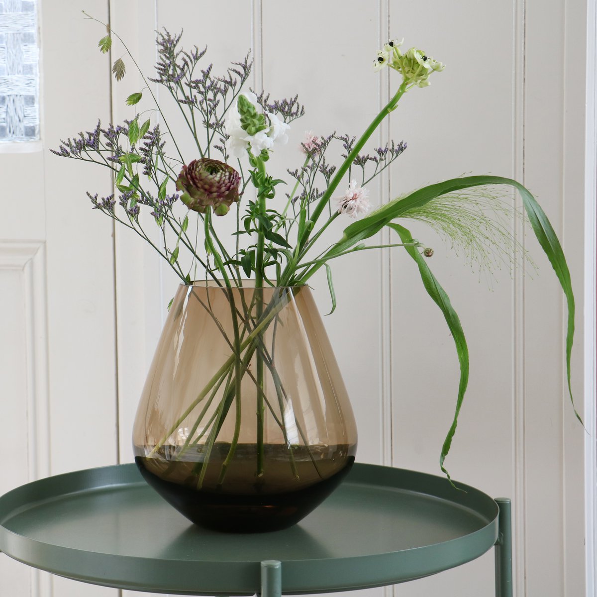 Vase en verre taupe Tasman