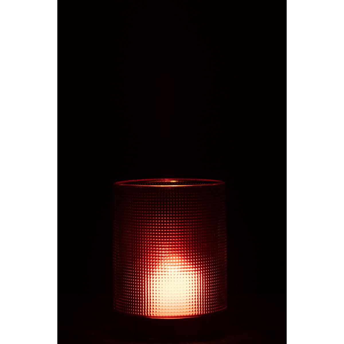 Vue latérale de la lanterne J-Line Checked avec ses couleurs rouge et or