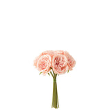 Bouquet de roses artificielles J-Line en plastique rose clair, vue d'ensemble