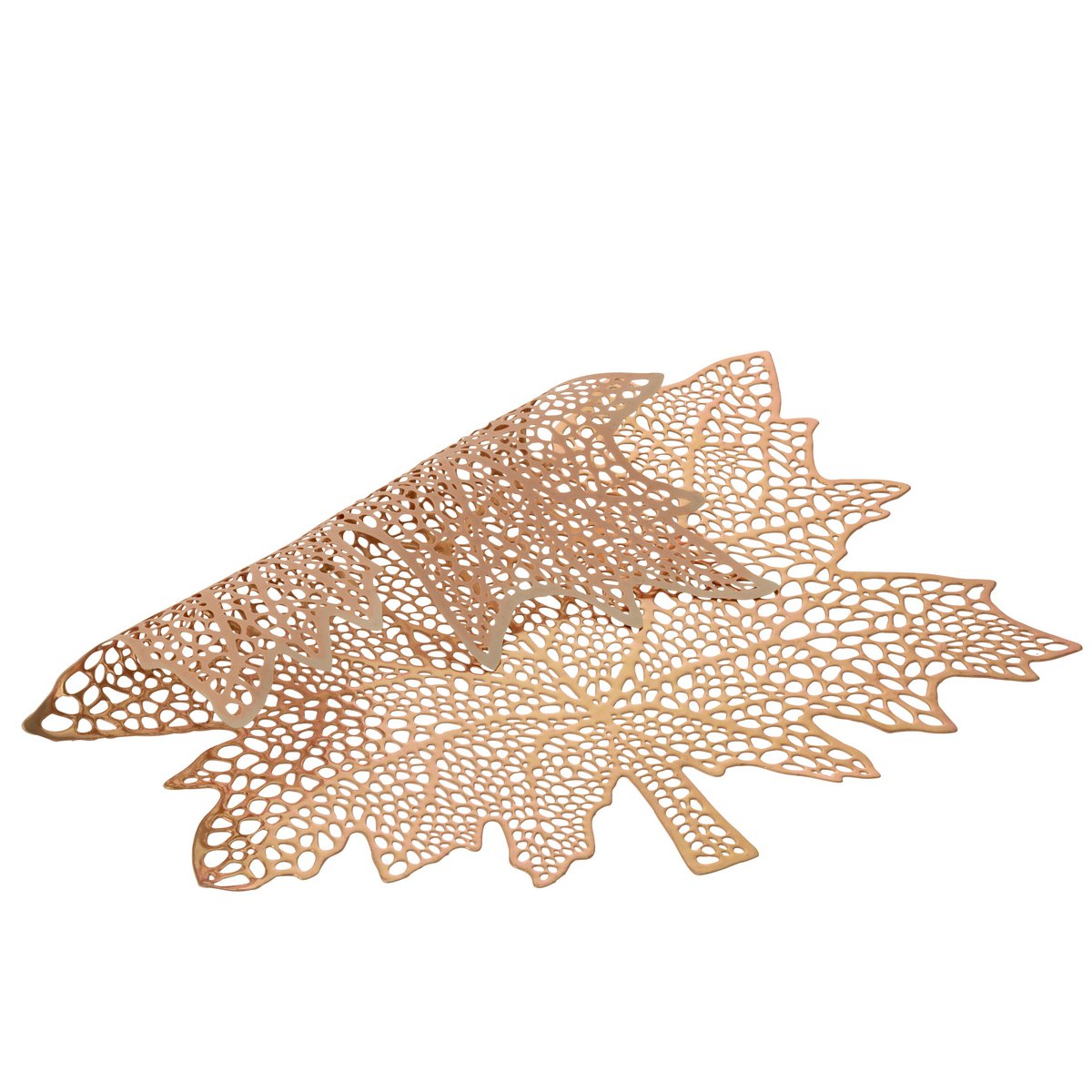Set de table J-Line Feuille en rose avec motif élégant