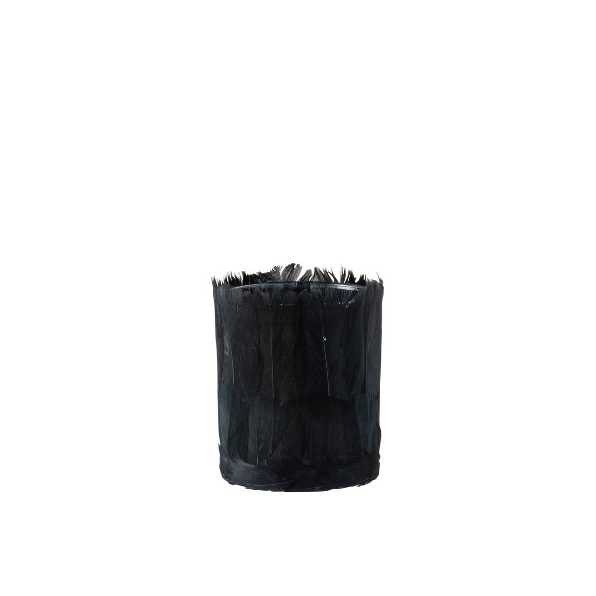 Photophore J-Line Plumes en verre noir, vue de face