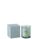 Bougie J-Line Blue Fantasy en verre bleu, élégante et moderne