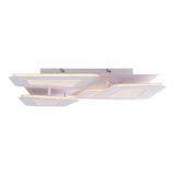 Plafond LED "Simen" 48 x 48 cm, métal et plastique, blanc, LED intégré, blanc chaud