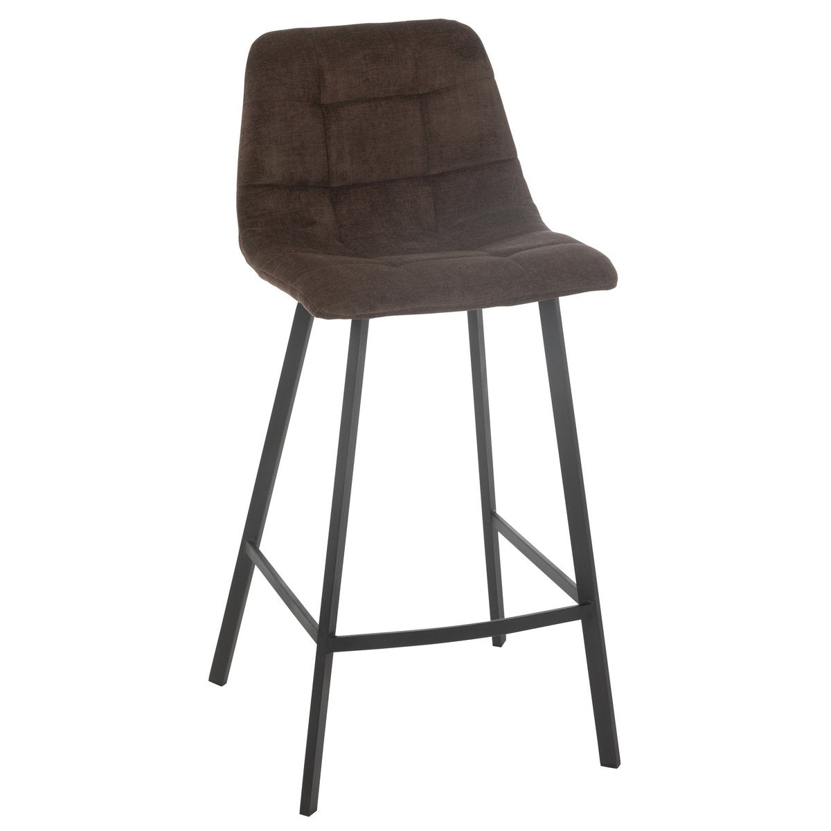 Chaise de bar Kent marron en métal et polyester vue de face