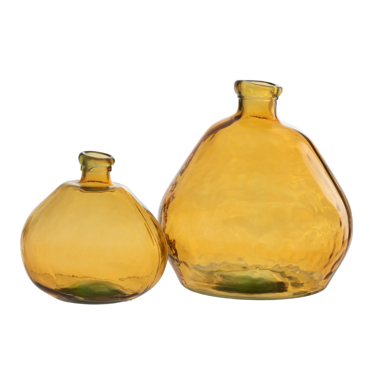 Vase J-Line Laura en verre ocre, vue de face