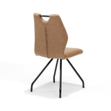 Chaise carlos noir tissu soft cognac