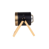 Lampe de table "Tim" en métal noir et en plastique satiné, avec douille E27, lampe de table pour l'intérieur, 28 cm de haut