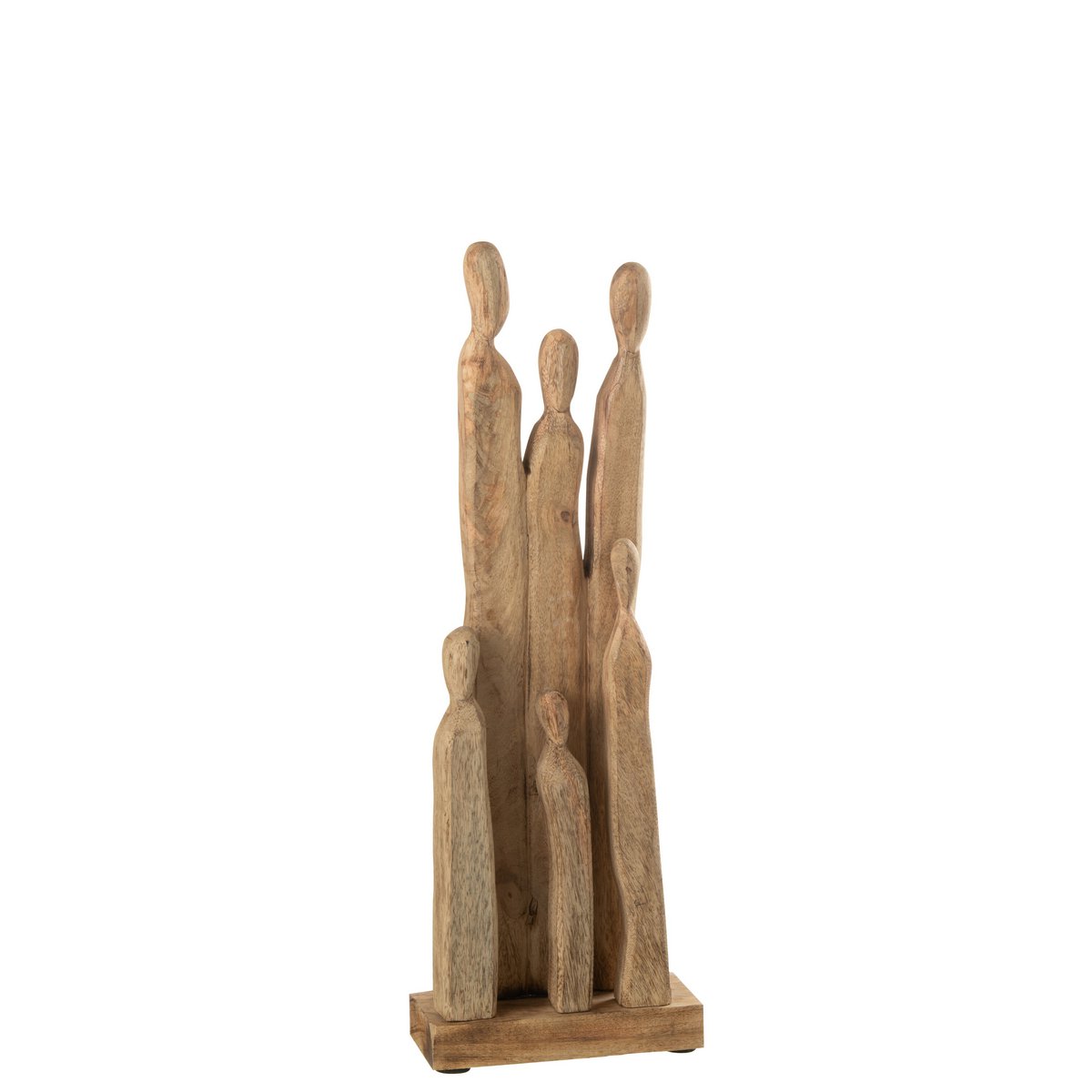 Groupe de figurines en bois naturel J-Line, style scandinave, hauteur 60 cm