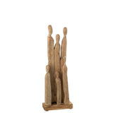 Groupe de figurines en bois naturel J-Line, style scandinave, hauteur 60 cm