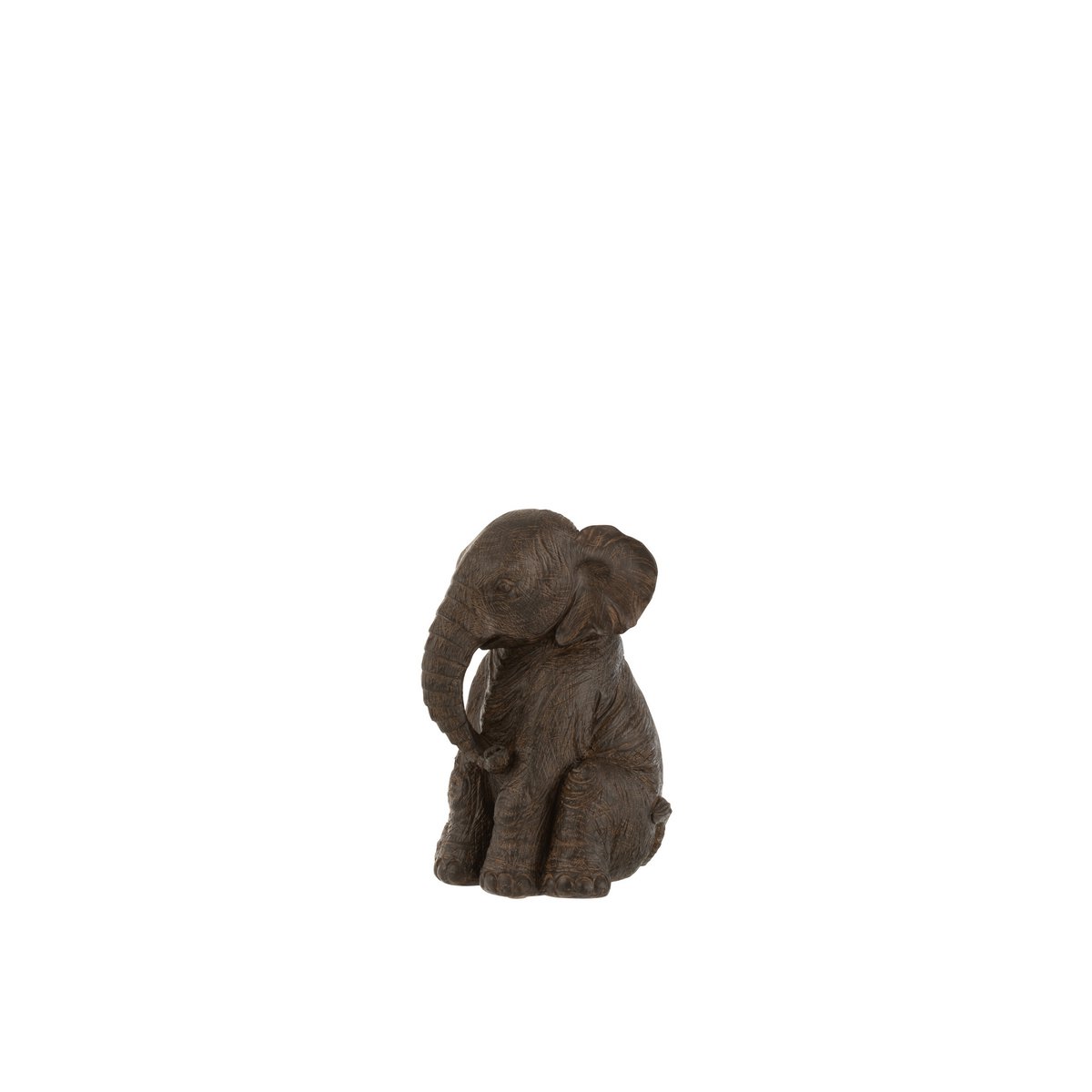 Élément Assis en polyresin brun foncé, élégant et contemporain