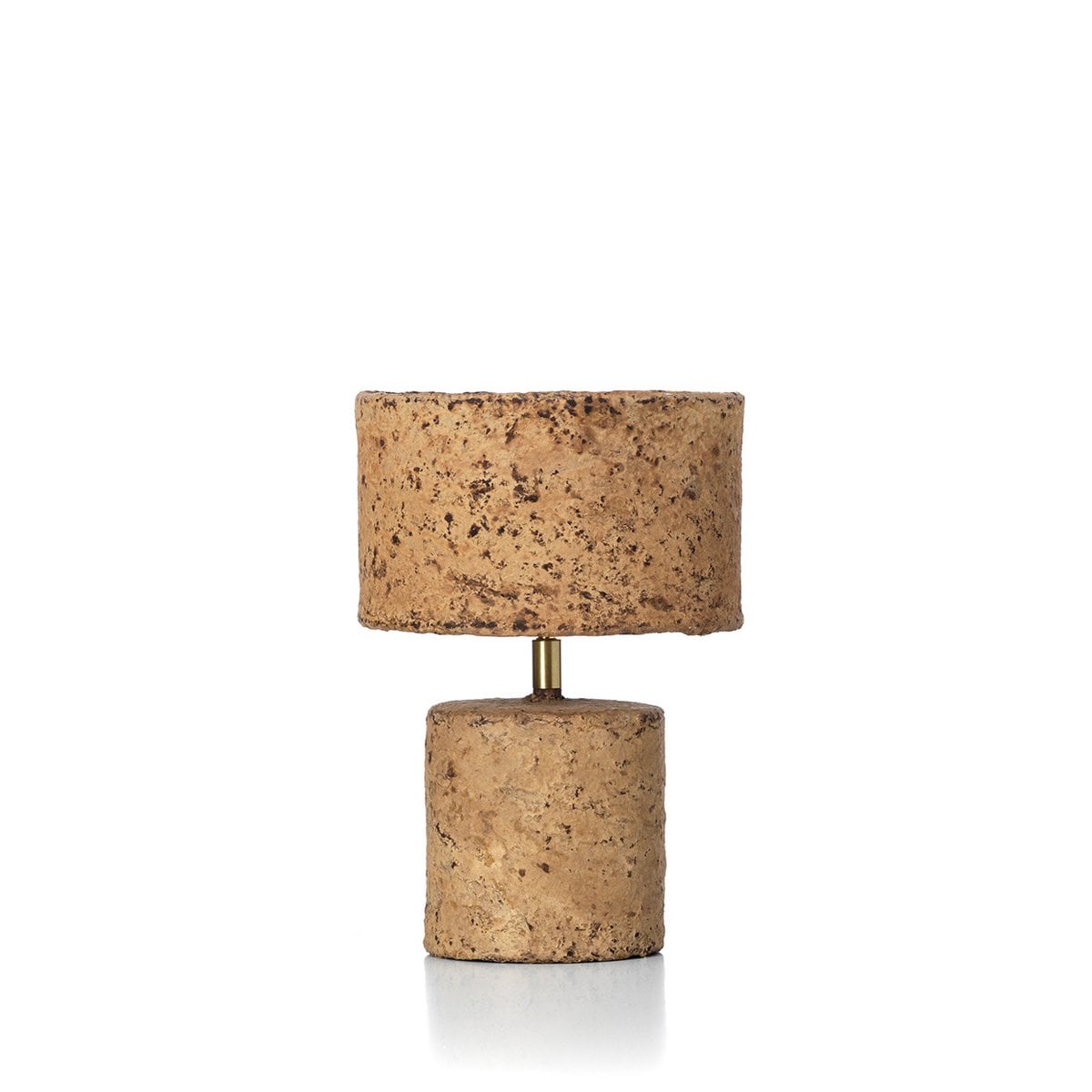 Lampe de table Tando - Boue - Vue de face avec texture artisanale